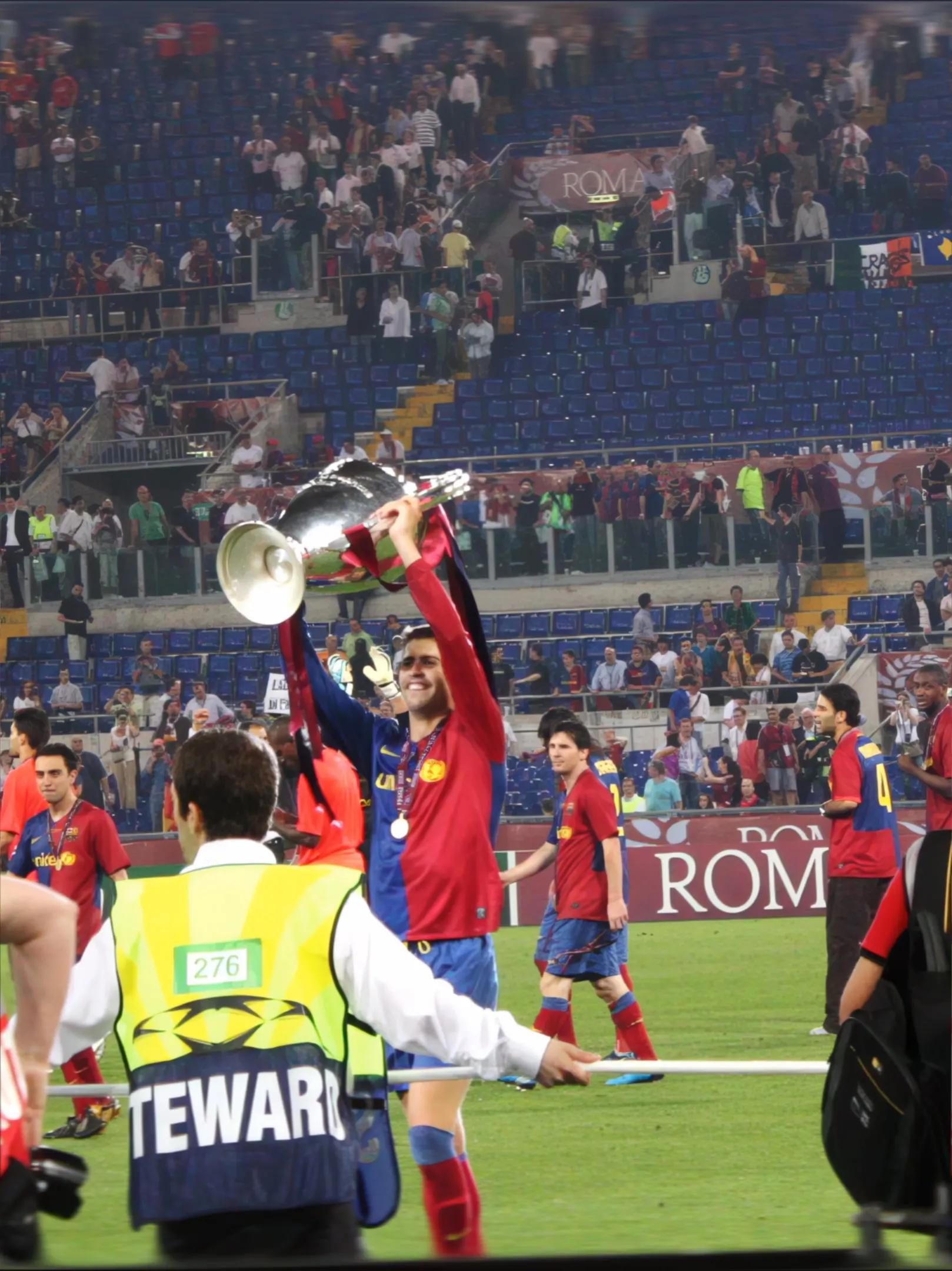 Celebración del FC Barcelona tras ganar la Champions League 2008-09 en Roma